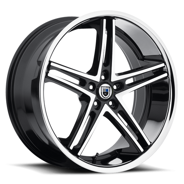 Asanti Black ABL-7 22X10 MACHINED FACE WITH SS LIP 5X112 - ABL7-22105638MS