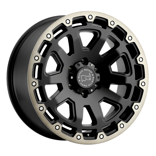 Black Rhino RAZORBACK 18X9 MATTE BLACK W/ MACHINED DARK TINT LIP 5X5.5 - 1890RAZ005140M78