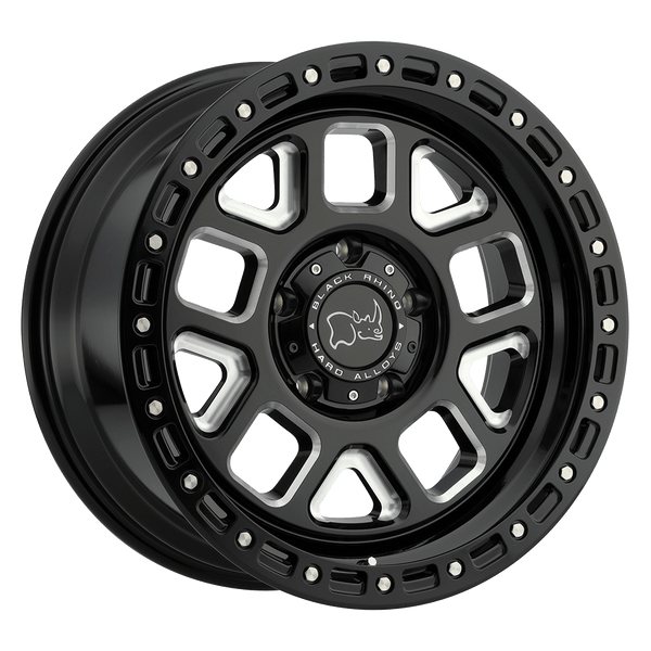 Black Rhino ALPINE 18X9.5 GLOSS BLACK W/ MILLED SPOKES 6X120 - 1895ALP126120M67