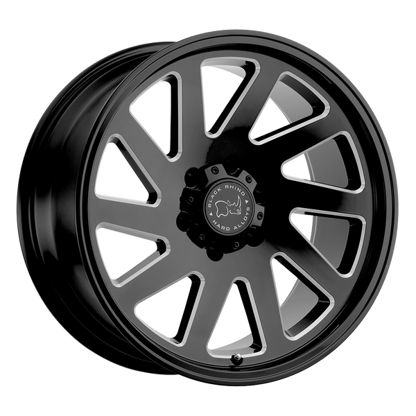 Black Rhino THRUST 18X9.5 GLOSS BLACK W/ MILLED SPOKES 5X5.0 - 1895THR-85127B71