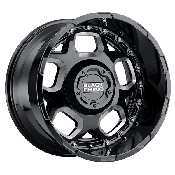 Black Rhino GUSSET 20X9.5 GLOSS BLACK W/ MILLED SPOKES 6X135 - 2095GUS066135B87