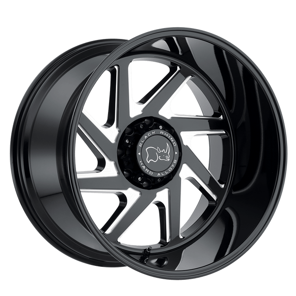 Black Rhino SWERVE 22X14 GLOSS BLACK W/ DOUBLE MILLED SPOKES 8X6.5 - 2214SWV-68165B22