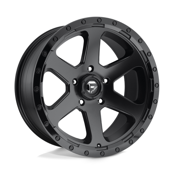 Fuel 1PC D589 RIPPER 16X8 MATTE BLACK GLOSS BLACK LIP 6X5.5 - D58916808345