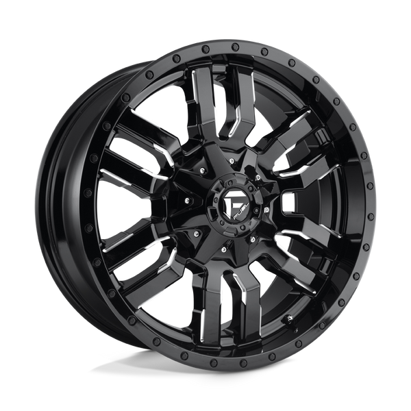 Fuel 1PC D595 SLEDGE 20X12 GLOSS BLACK MILLED 8X170 - D59520201747