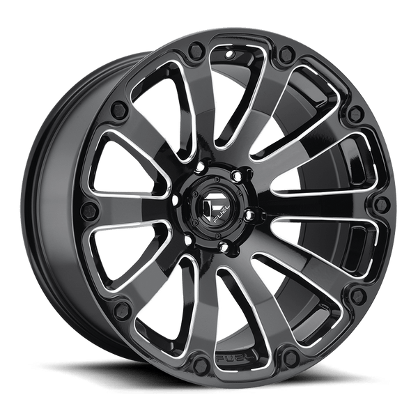 Fuel 1PC D598 DIESEL 20X12 GLOSS BLACK MILLED 8X180 - D59820201847
