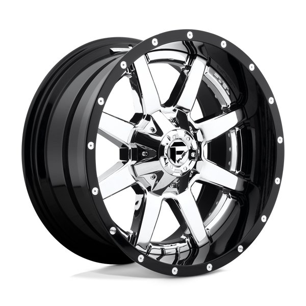 Fuel 2PC D260 MAVERICK 20X9 CHROME PLATED GLOSS BLACK LIP 8X180 - D26020901857
