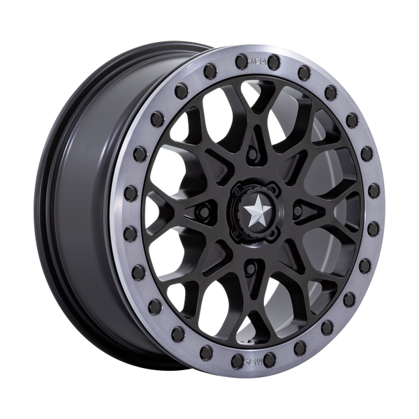 MSA Offroad Wheels M48 PORTAL BEADLOCK 15X6 SATIN BLACK WITH GRAY TINT RING 4X137 - MA048MT15604038