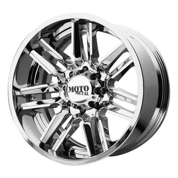 Moto Metal MO202 20X10 CHROME CENTER GLOSS BLACK MILLED LIP 8X170 - MO202-20108718NCB