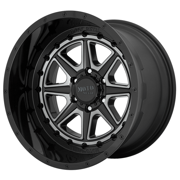 Moto Metal MO801 PHANTOM 20X12 GLOSS BLACK WITH GRAY TINT 5X5.0 - MO80121250444N
