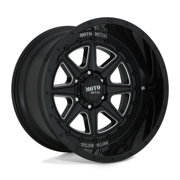 Moto Metal MO801 PHANTOM 20X12 GLOSS BLACK MILLED 8X170 - MO80121287344N