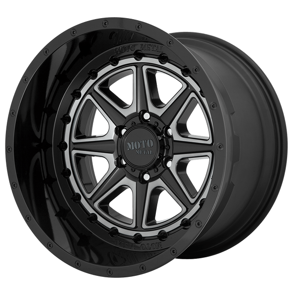 Moto Metal MO801 PHANTOM 24X12 GLOSS BLACK WITH GRAY TINT 8X6.5 - MO80124280444N