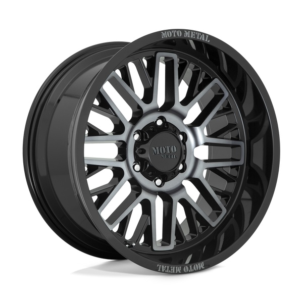 Moto Metal MO802 20X10 GLOSS BLACK MACHINED WITH GRAY TINT 8X6.5 - MO80221080418N