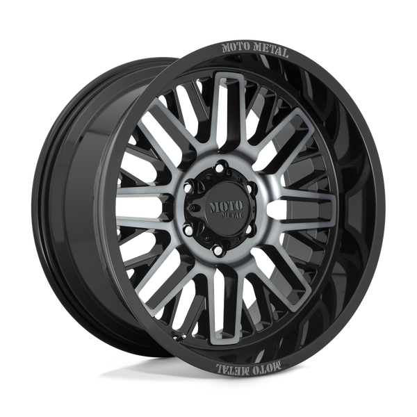 Moto Metal MO802 20X9 GLOSS BLACK MACHINED WITH GRAY TINT 8X6.5 - MO80229080400