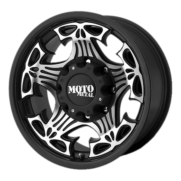Moto Metal MO909 SKULL 18X9 GLOSS BLACK WITH MACHINED FACE 8X6.5 - MO90989080312N