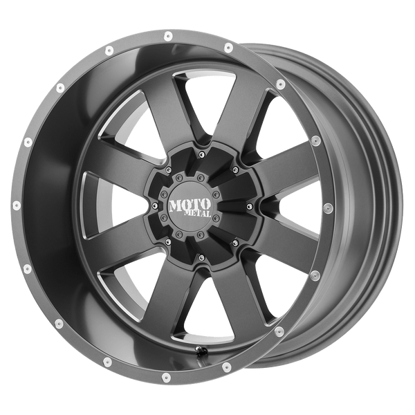Moto Metal MO962 18X12 SATIN GRAY MILLED 8X180 - MO96281288444N