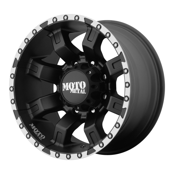 Moto Metal MO968 20X12 SATIN BLACK WITH MACHINED FLANGE 8X180 - MO96821288544N Moto Metal MO968 20X12 SATIN BLACK WITH MACHINED FLANGE 8X180 - MO96821288544N
