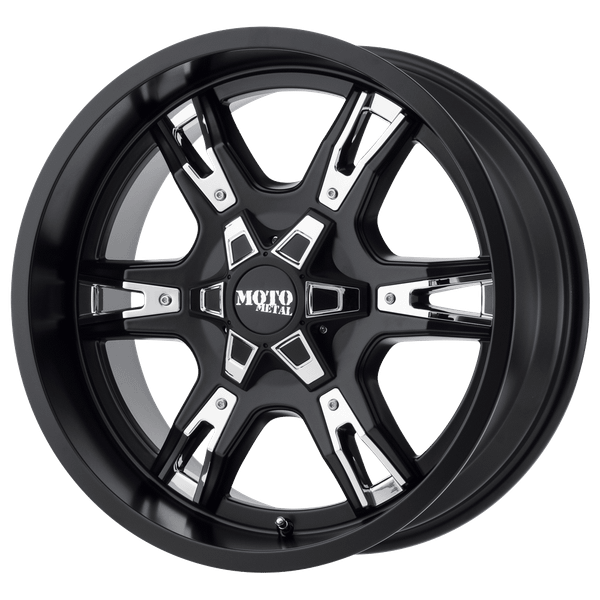 Moto Metal MO969 20X12 SATIN BLACK WITH  RED AND CHROME ACCENTS 8X180 - MO96921288744N