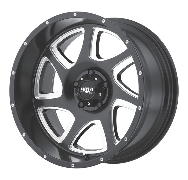 Moto Metal MO976 20X12 SATIN BLACK MILLED 5X5.0 - MO97621250944N