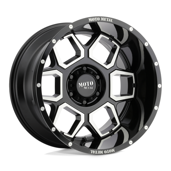Moto Metal MO981 SPADE 20X10 GLOSS BLACK MACHINED 6X135 - MO98121063324N