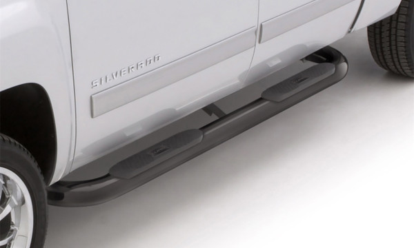 Lund 23474754 Black Steel 4 Inch Oval Bent Nerf Bars for 1994-2001 Dodge Ram 1500, 1994-2002 Ram 2500/3500 Extended Cab-23474754