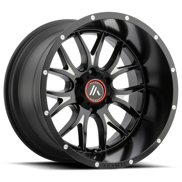 Asanti Off Road AB807 CARBINE 20X9 SATIN BLACK MILLED 8X180 - AB807-20908818BM