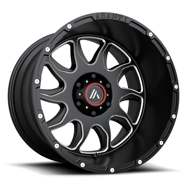 Asanti Off Road AB810 BALLISTIC 20X12 GLOSS BLACK MILLED 6X5.5 - AB810-20126844NGM