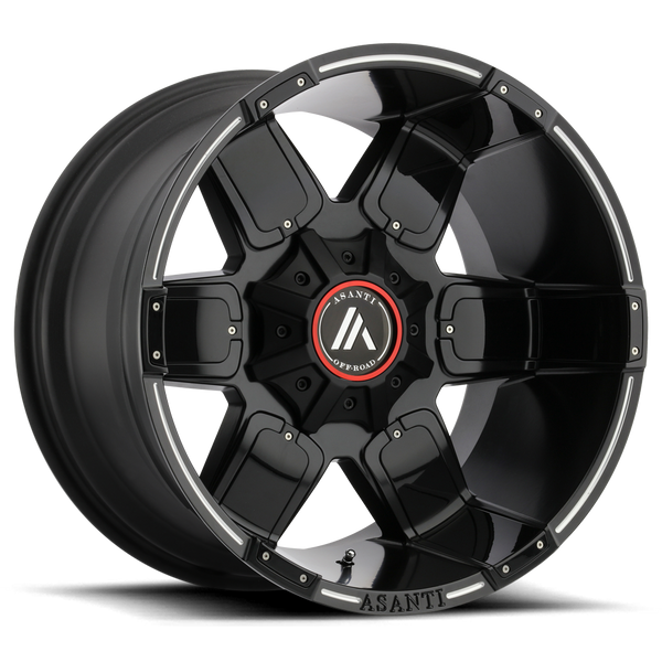 Asanti Off Road AB811 WARTHOG 20X12 SATIN BLACK MILLED 8X170 - AB811-20128744NBM