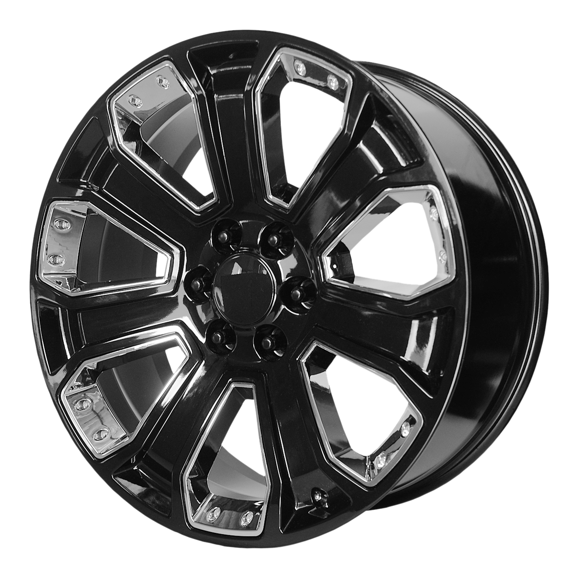 Performance Replicas PR162 24X10 GLOSS BLACK WITH CHROME ACCENTS 6X5.5 - 162GC-2415830