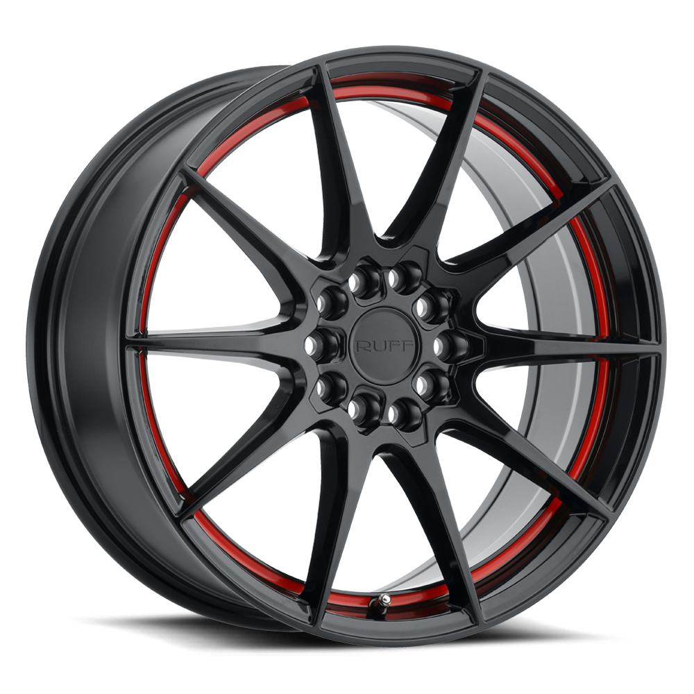 Ruff SPEEDSTER 17X7.5 GLOSS BLACK W/ RED STRIPE 5X100/4.5 - 1775SPD385D04F72 Ruff SPEEDSTER 17X7.5 GLOSS BLACK W/ RED STRIPE 5X100/4.5 - 1775SPD385D04F72