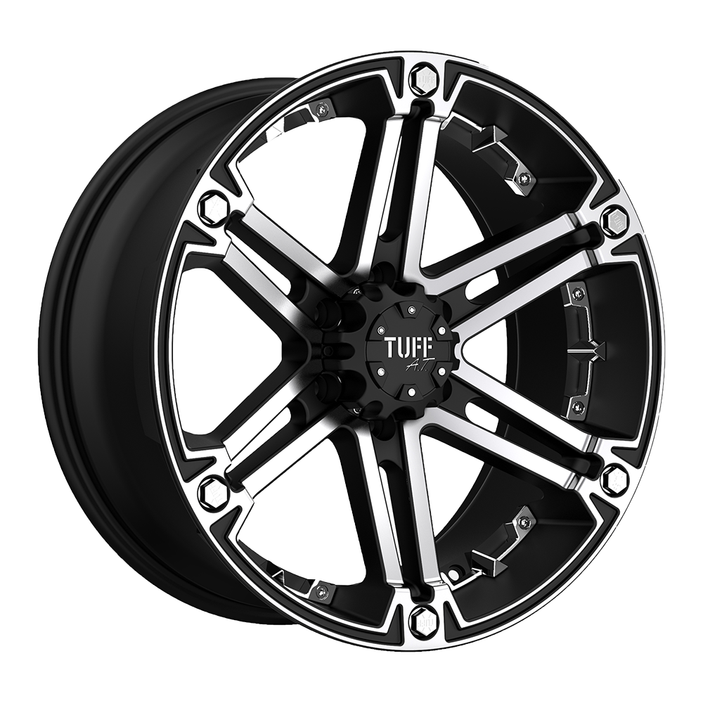 Tuff T01 17X8 FLAT BLACK W/ MACHINED FACE 5X4.5/5.0 - 1780T01205D47F78C