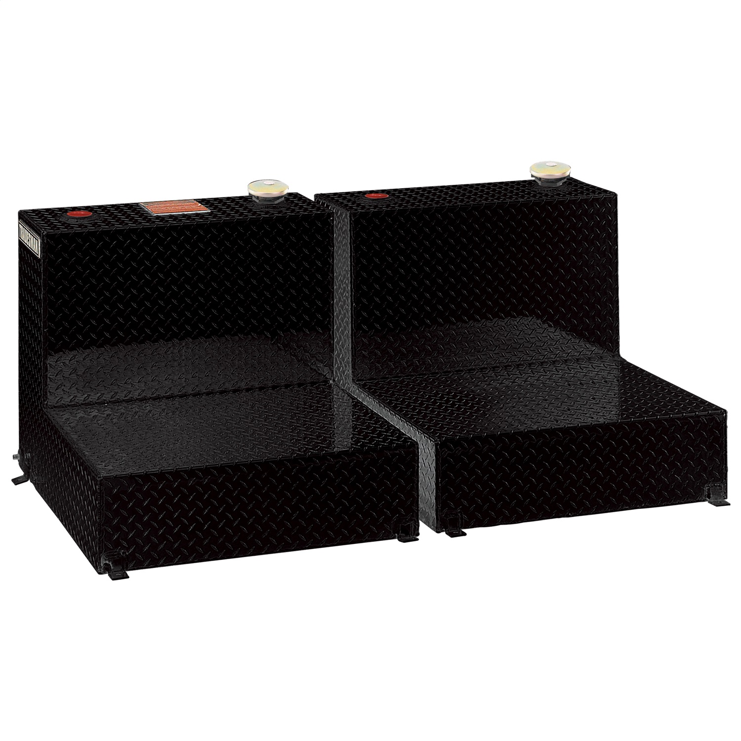 Lund 73296 96 Gallon Twin L-Shaped Storage, Black Aluminum-73296