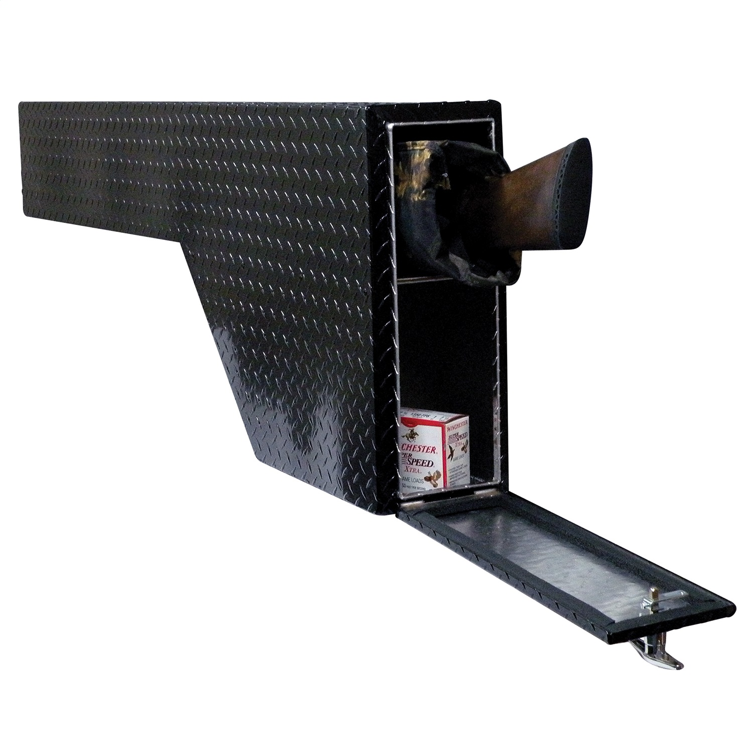 Lund 78228 60-Inch Fender Well Gun Box, Black Aluminum-78228