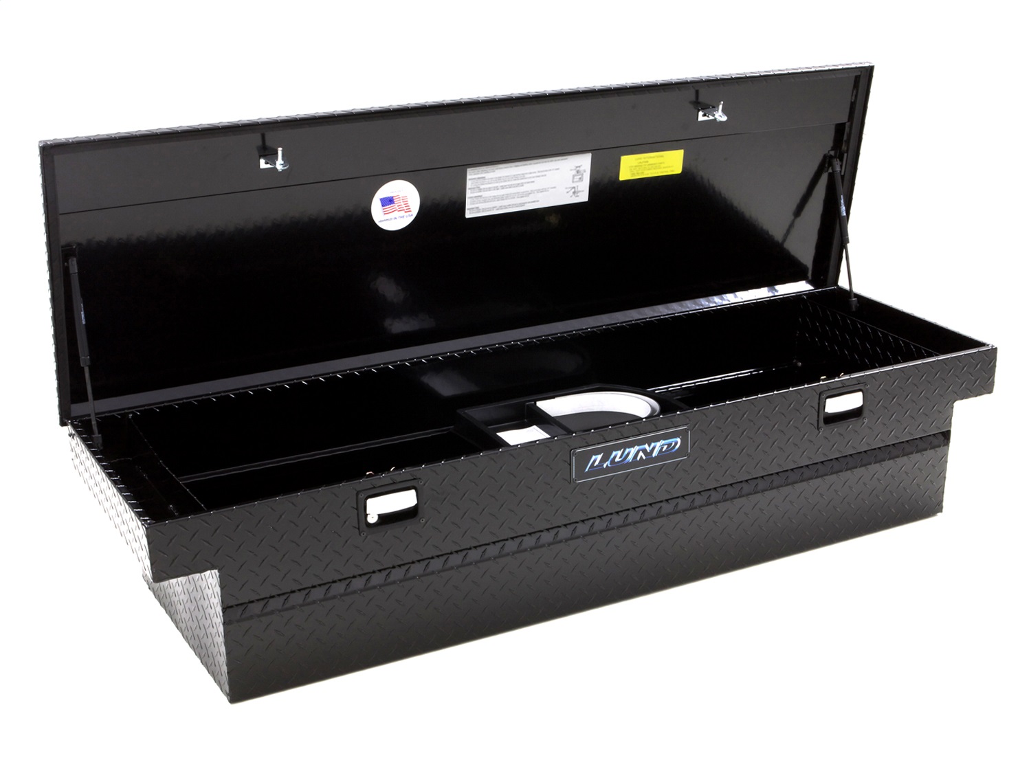 Lund 79304 63-Inch Cross Bed Truck Tool Box, Black Aluminum-79304