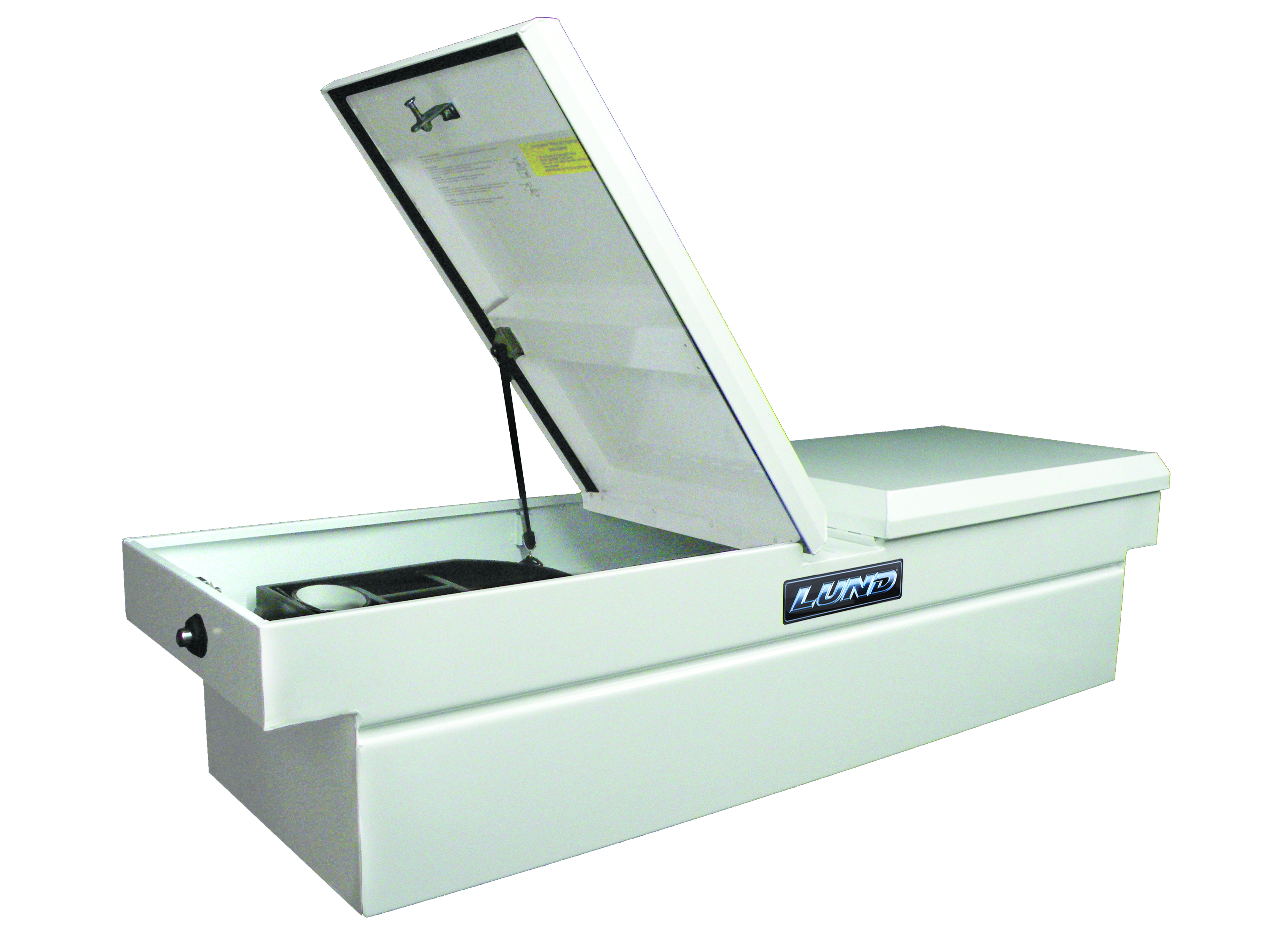 Lund 86250 60-Inch Cross Bed Truck Tool Box, White Steel-86250