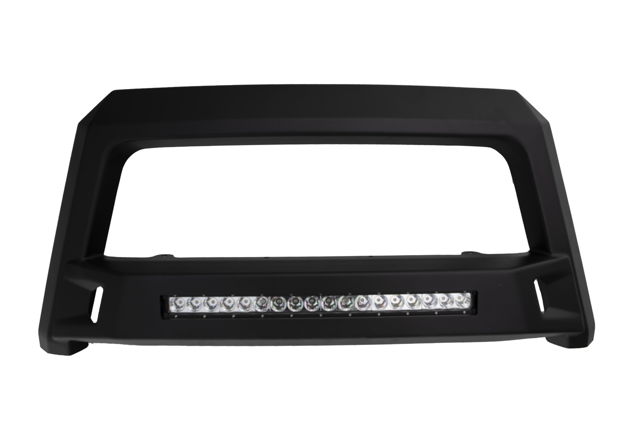 Lund 86521204 Revolution Black Steel Bull Bar with Integrated LED Light Bar for 2009-2018 Dodge Ram 1500 (Excludes Rebel)-86521204