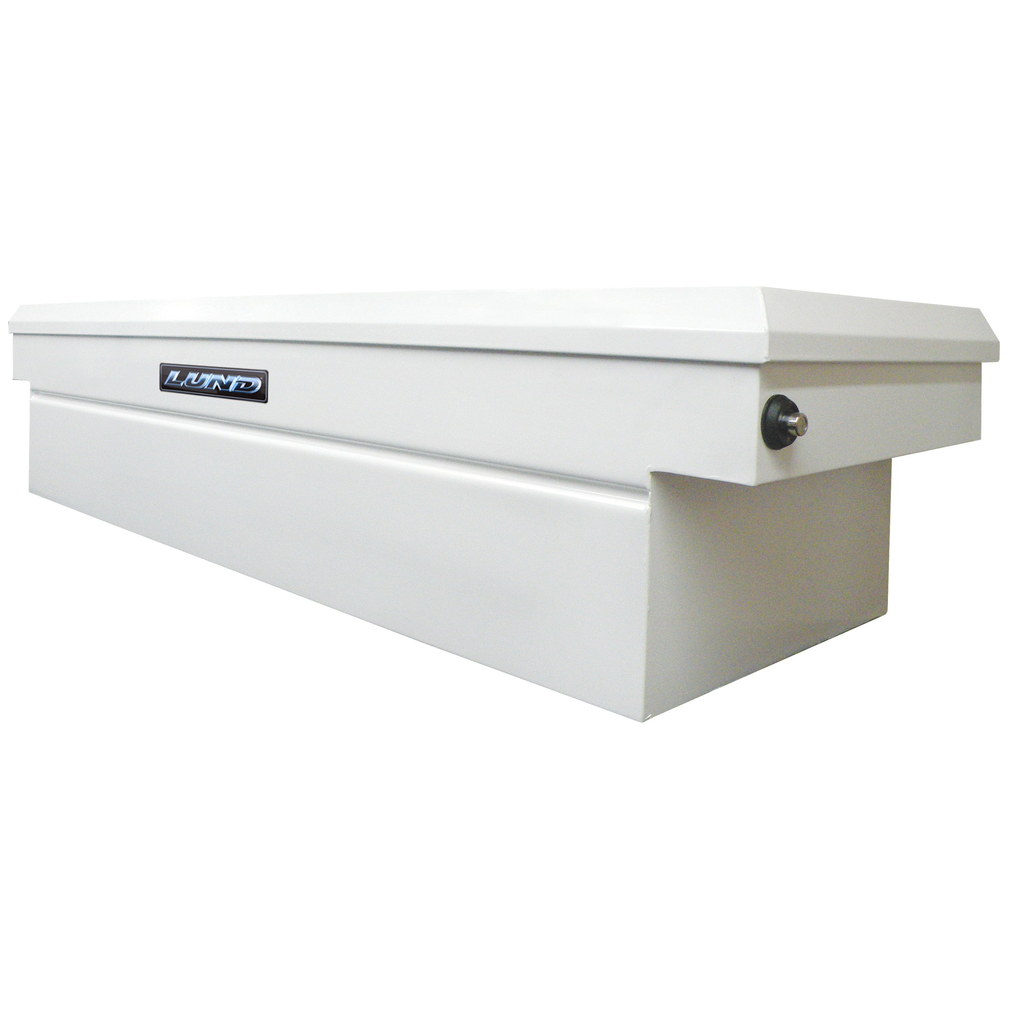 Lund 86601 70-Inch Cross Bed Truck Tool Box, White Steel-86601