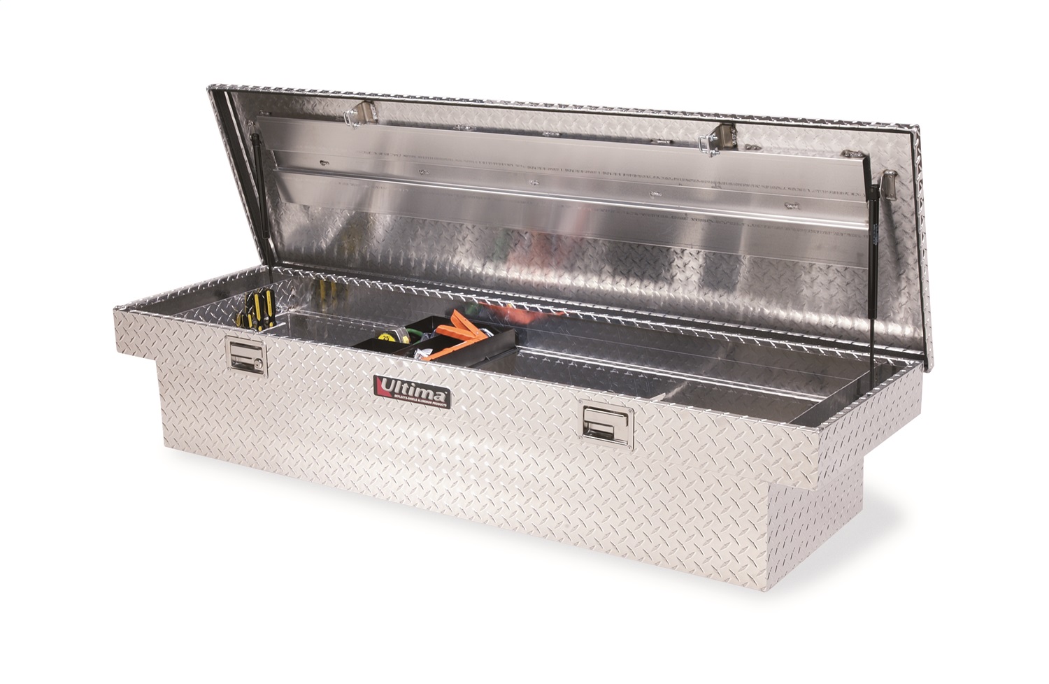 Lund 9100DBT 71-Inch Cross Bed Truck Tool Box, Brite Aluminum-9100DBT