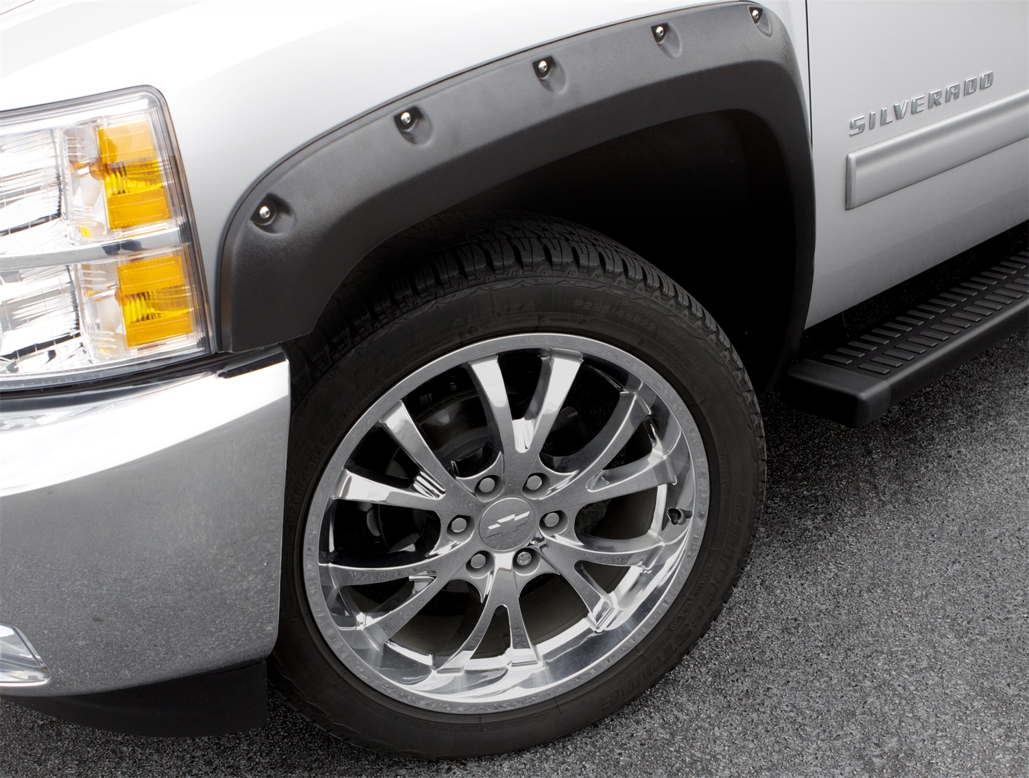 Lund RX202TA Elite Series Black Rivet Style Textured Finish Front Fender Flares for 1994-2001 Dodge Ram 1500; 1994-2002 Ram 2500, 3500 (Excludes Dually)-RX202TA