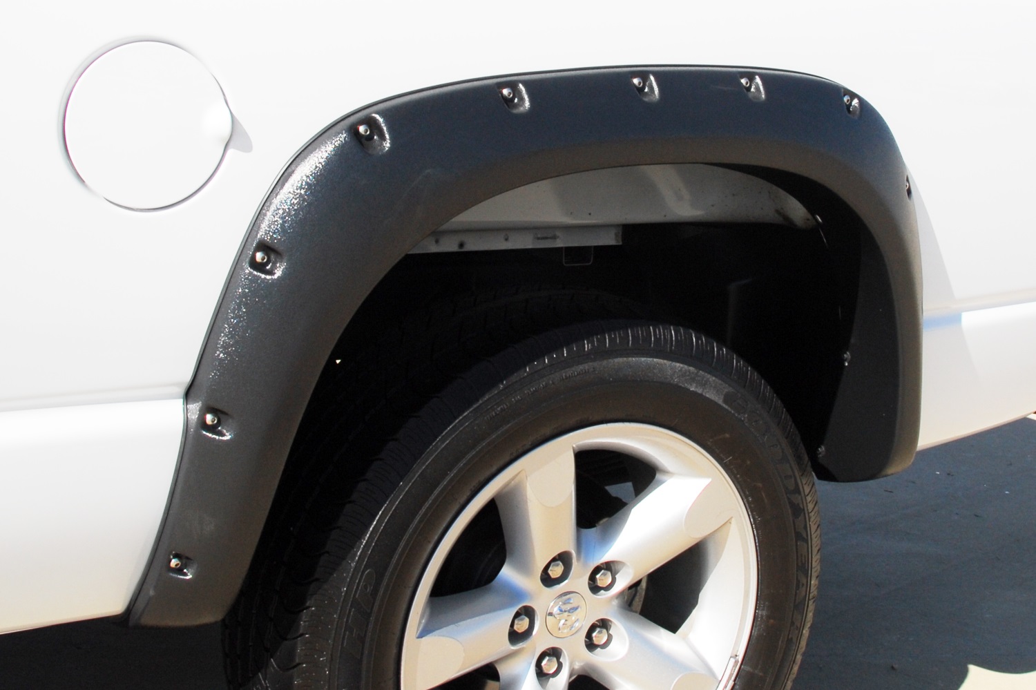 Lund RX203TB Elite Series Black Rivet Style Textured Finish Rear Fender Flares for 2002-2008 Dodge Ram 1500; 2003-2009 Ram 2500, 3500 (Excludes Dually)-RX203TB