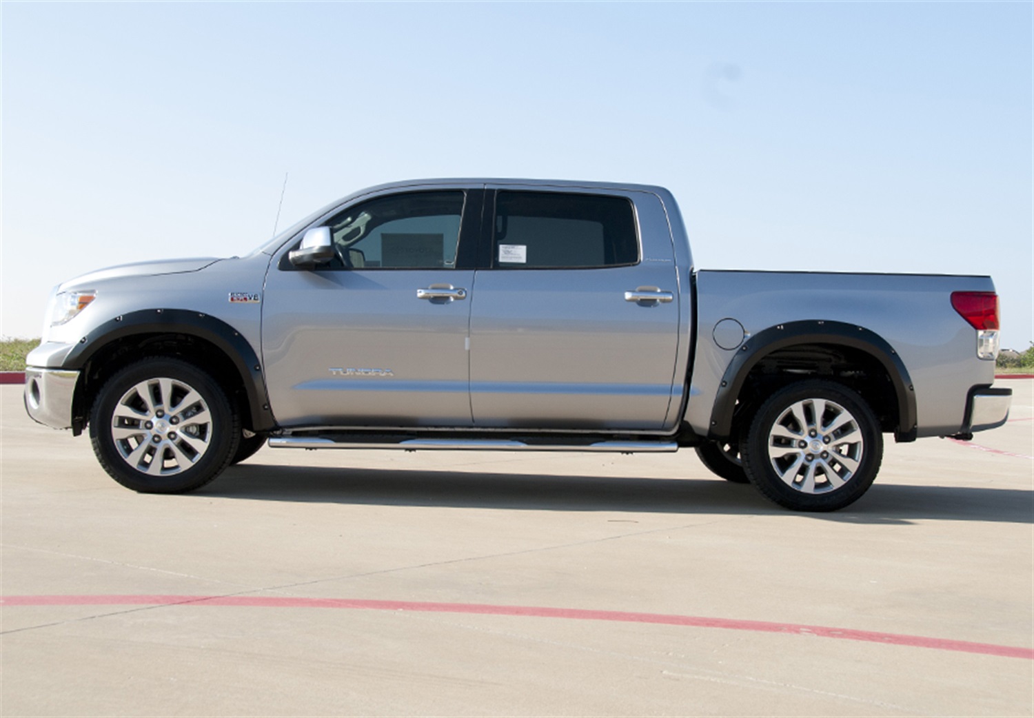 Lund RX602SA Elite Series Black Rivet Style Smooth Finish Front Fender Flares for 2007-2013 Toyota Tundra w/o Mud Flap-RX602SA