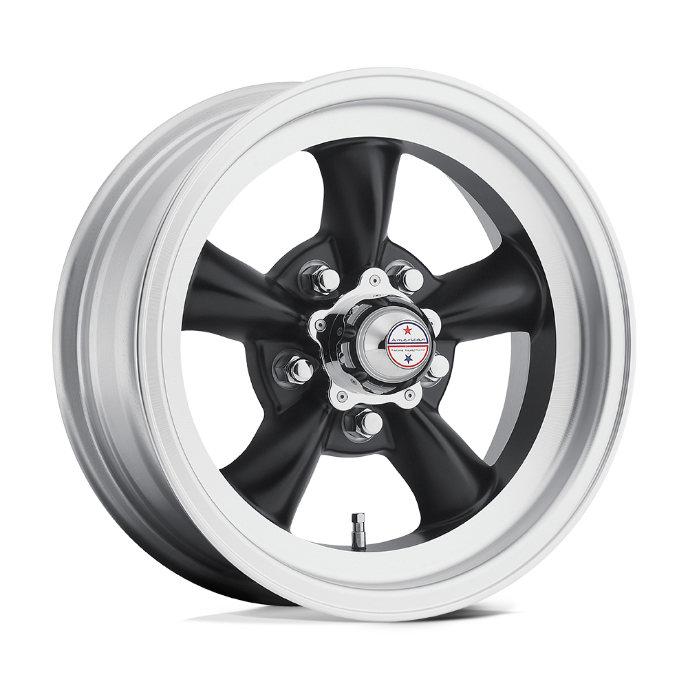 American Racing Vintage VN105 TORQ THRUST D 15X4.5 SATIN BLACK MACHINED LIP 5X4.5 - VN1055465B