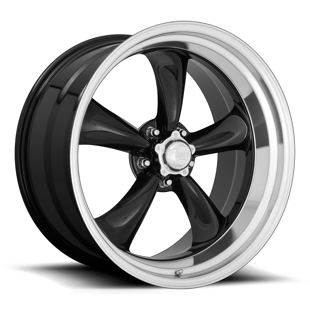 American Racing Vintage VN315 TORQ THRUST II 1 PC 22X11 GLOSS BLACK MACHINED LIP 5X5.0 - VN31522150318