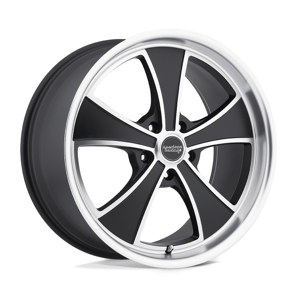 American Racing Vintage VN807 MACH 5 17X8 SATIN BLACK MACHINED 5X115 - VN80778015738