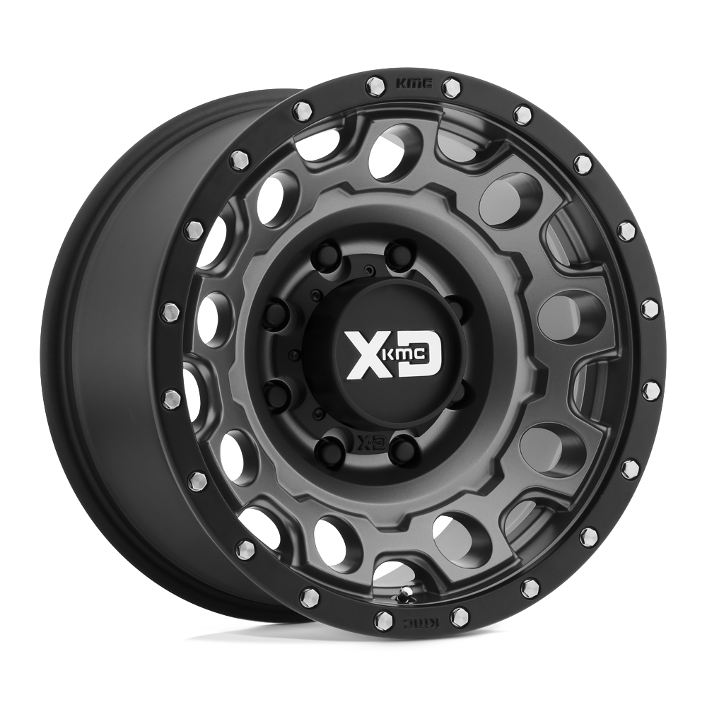 XD XD129 HOLESHOT 17X9 MATTE GRAY W BLACK REINFORCING RING 8X6.5 - XD12979080412N