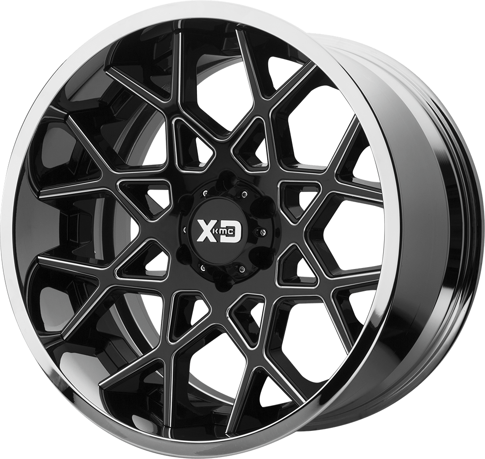 XD XD203 CHOPSTIX 20X12 GLOSS BLACK MILLED CENTER CHROME LIP 5X5.0 - XD203-20125044NBC