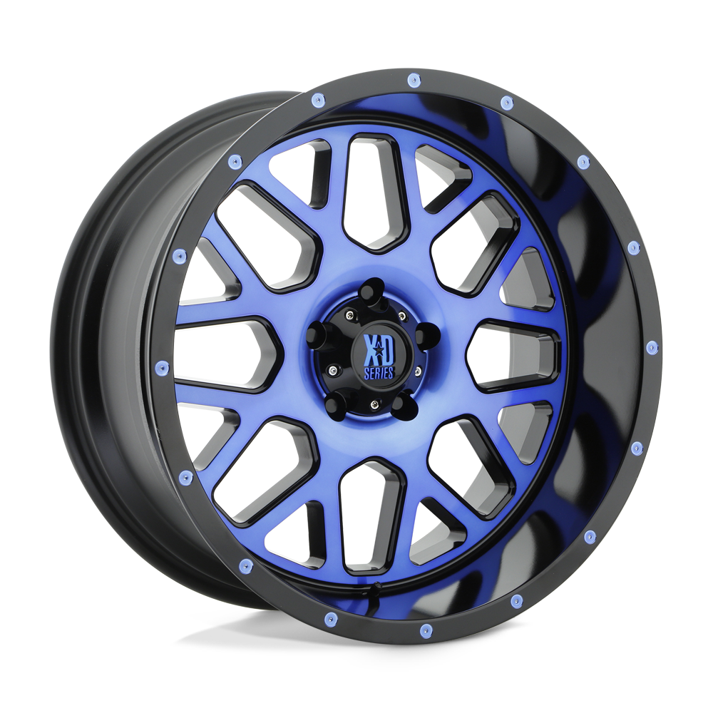 XD XD820 GRENADE 20X10 SATIN BLACK MACHINED FACE WITH BLUE TINTED CLEAR COAT 5X5.0 - XD82021050524NBC