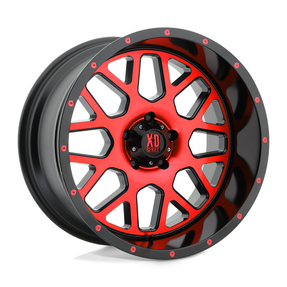 XD XD820 GRENADE 20X10 SATIN BLACK MACHINED FACE WITH RED TINTED CLEAR COAT 5X5.0 - XD82021050524NRC