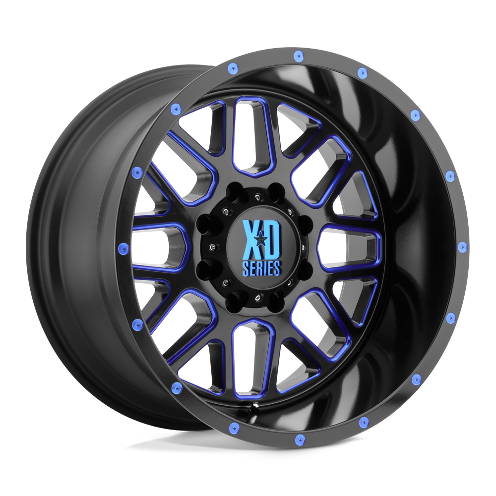XD XD820 GRENADE 20X10 SATIN  BLACK MILLED WITH BLUE CLEAR COAT 8X170 - XD82021087924NBC
