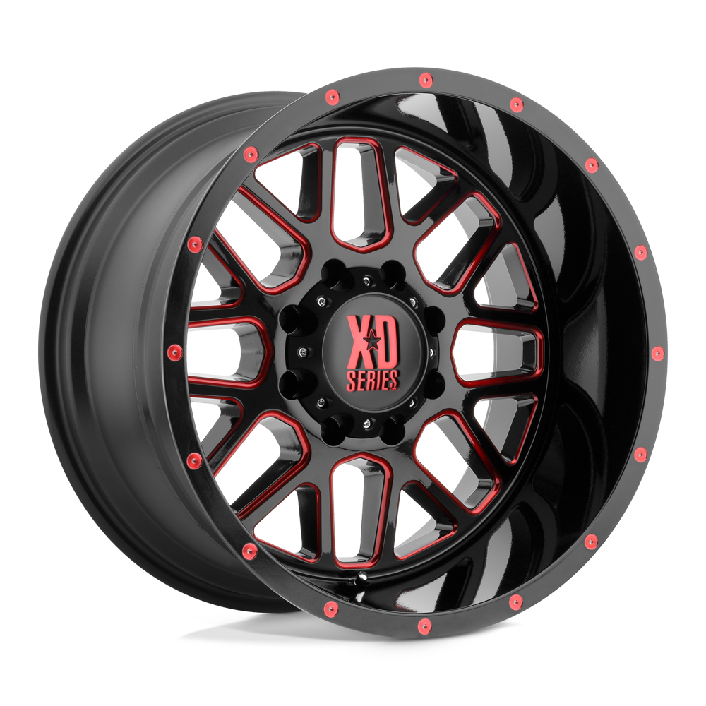 XD XD820 GRENADE 20X12 SATIN  BLACK MILLED WITH RED CLEAR COAT 8X170 - XD82021287944NRC