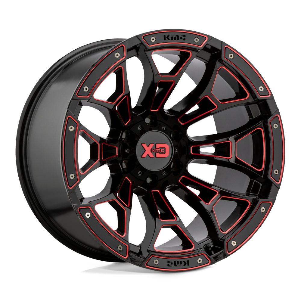 XD XD841 BONEYARD 20X10 GLOSS BLACK MILLED WITH RED TINT 8X6.5 - XD84121080918N